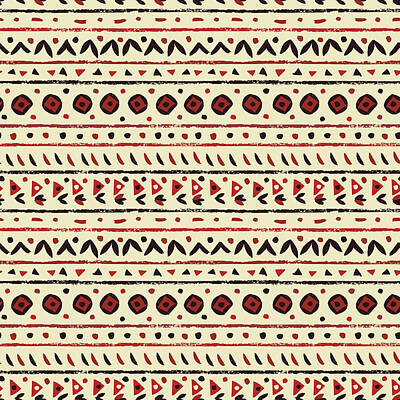 Abstract Drawings - Abstract ethnic seamless pattern by Julien
