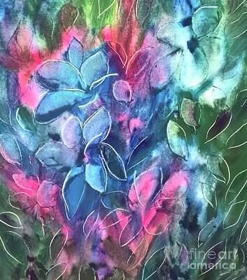 Abstract Flowers Paintings - Abstract Flowers by Gina De Gorna