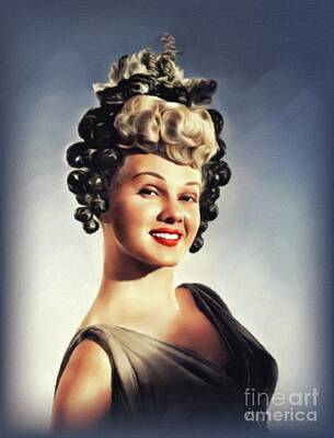 Celebrities Painting Royalty Free Images - Adele Jergens, Vintage Actress Royalty-Free Image by Esoterica Art Agency