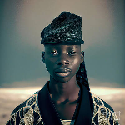 Vintage Stamps - African    detailed  fashion  Jonas  Peterson  by Asar Studios by Celestial Images