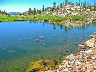 Landscape Royalty-Free and Rights-Managed Images - Alpine lake Beartooth Highway by Benny Marty