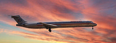 Landmarks Rights Managed Images - American Airlines McDonnell Douglas MD-83 Royalty-Free Image by Aaron Berg
