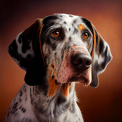 Landmarks Mixed Media Royalty Free Images - American Leopard Hound Portrait Royalty-Free Image by Stephen Smith Galleries