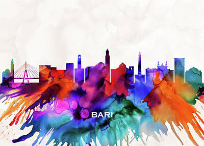 Recently Sold - Abstract Skyline Mixed Media - Bari Skyline by NextWay Art