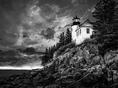 Movies Star Paintings - Bass Harbor Head Lighthouse by Mark Hammerstein