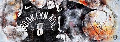 Drawings Royalty Free Images - Brooklyn Nets Basketball NBA Team, Atlantic,Sports Posters for Sports Fans Royalty-Free Image by Drawspots Illustrations