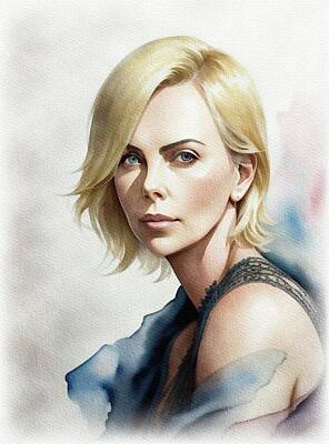 Portraits Royalty Free Images - Charlize Theron, Actress Royalty-Free Image by Sarah Kirk