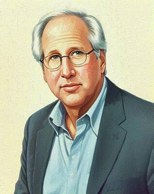 Celebrities Painting Royalty Free Images - Chevy Chase, Actor Royalty-Free Image by Sarah Kirk
