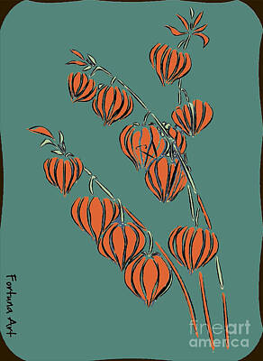 Whimsical Animal Illustrations - Chinese Lantern by Dragica Micki Fortuna