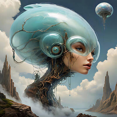 Surrealism Digital Art Royalty Free Images - Cloud Wonderland Royalty-Free Image by Tricky Woo