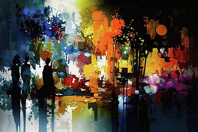 Impressionism Photos - Colorful Digital Abstract Impressionism Painting by Matthew Gibson