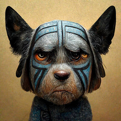 Comics Paintings - Cool  Cartoon  Old  Warrior  As  A  Dog    Realistic  E1541714  5664  46f6  466c  51cfbe15dd2c by MotionAge Designs