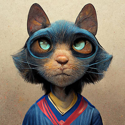 Comics Paintings - Cool  Cartoon  Soccerplayer  As  A  Cat    Realistic  764bc42a  6ce6  4662  Ad64  Da5be584f4f5 by MotionAge Designs