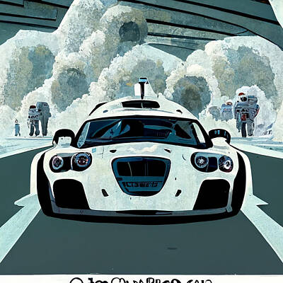 Comics Paintings - Cool  Cartoon  The  Stig  Top  Gear  Show  Driving  A  Car  D27276c2  1dc4  442d  4e78  Dd764d266a62 by MotionAge Designs