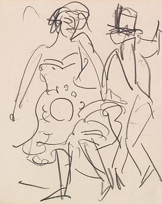 Shaken Or Stirred - Couple dancing 1911 Ernst Ludwig Kirchner German 1880-1938 by Ernst Ludwig Kirchner