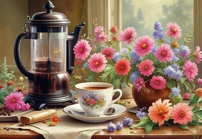 Florals Digital Art - Cup of the Morning  by James Eye