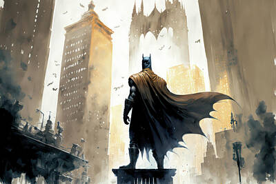 Comics Royalty-Free and Rights-Managed Images - DC Comics Batman concept art image by Matthew Gibson