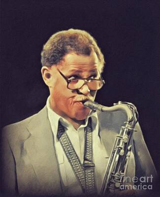 Music Painting Rights Managed Images - Dexter Gordon, Music Legend Royalty-Free Image by Esoterica Art Agency