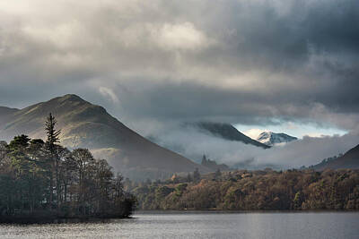 Fall Pumpkins Rights Managed Images - Dramatic landscape image looking across Derwentwater in Lake Dis Royalty-Free Image by Matthew Gibson