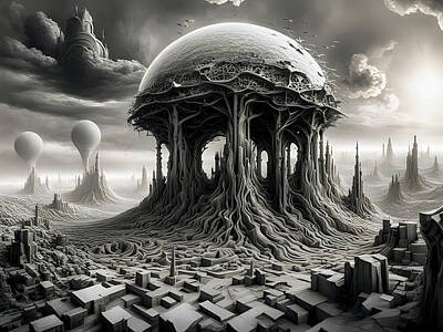 Surrealism Digital Art Rights Managed Images - Dreamscape Royalty-Free Image by Tricky Woo