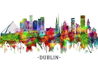 Discover Inventions - Dublin Republic of Ireland Skyline by NextWay Art