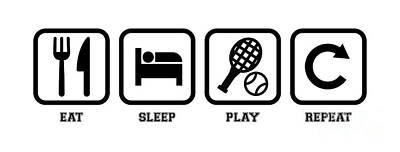 Sports Digital Art - Eat Sleep Play Tennis Repeat by College Mascot Designs