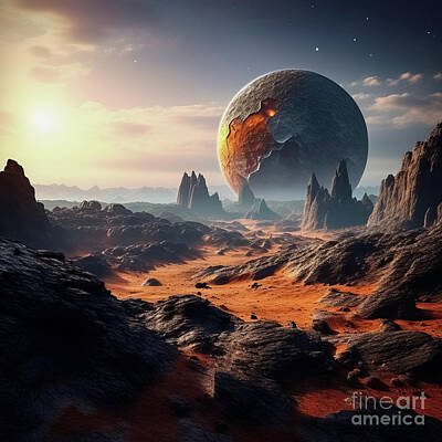 Science Fiction Photos - Exoplanet exploration, outer space artistic illustration. by Joaquin Corbalan