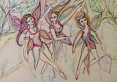 Fantasy Drawings Royalty Free Images - Fairy greetings Royalty-Free Image by Judith Desrosiers
