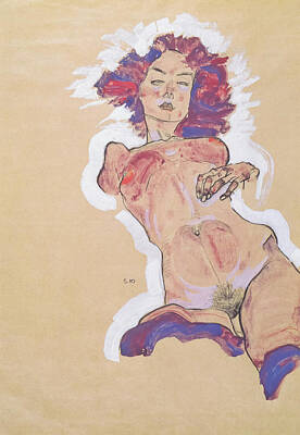 Royalty-Free and Rights-Managed Images - Female Nude by Egon Schiele