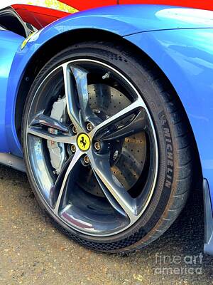 Sports Royalty-Free and Rights-Managed Images - Ferrari Sports Car Alloy Wheel 01 by Douglas Brown