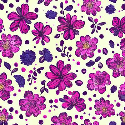 Sultry Plants Rights Managed Images - Floral Pattern, Generative AI Illustration Royalty-Free Image by Miroslav Nemecek