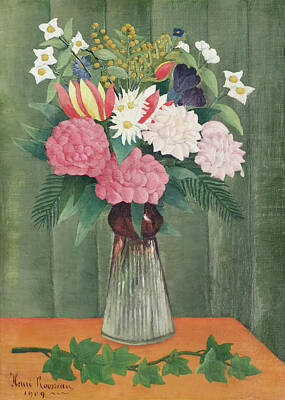 Royalty-Free and Rights-Managed Images - Flowers in a Vase by Henri Rousseau by Mango Art