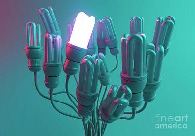 Royalty-Free and Rights-Managed Images - Fluorescent Twisted Lights by Allan Swart