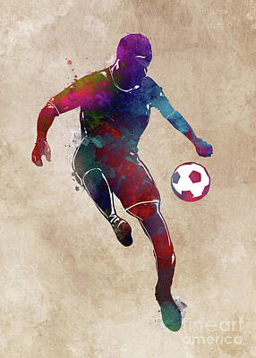 Football Digital Art - Football player sport art #football #soccer by Justyna Jaszke JBJart