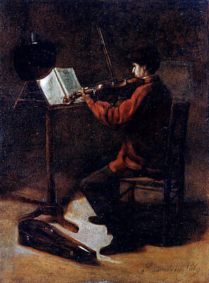 Frank Sinatra - Francois Bonvin French 1817 1887 Le Violoniste 1869 by Artistic Rifki