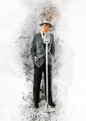 Celebrities Digital Art Royalty Free Images - Frank Sinatra Art Royalty-Free Image by Ian Mitchell