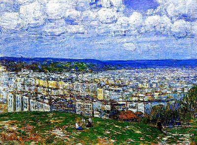 Cultural Textures - Frederick Childe Hassam 1859  1935  View of New York from the Top of Fort George 1920 by Artistic Rifki
