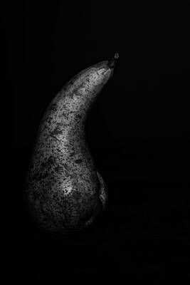 Food And Beverage Photos - Fresh and healthy pear fruit on a black background by Michalakis Ppalis