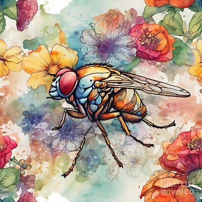 Food And Beverage Drawings - Fruit Fly by Adrien Efren