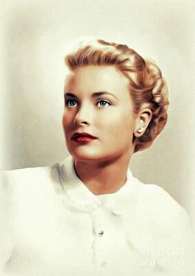 Actors Paintings - Grace Kelly, Hollywood Icon by Esoterica Art Agency