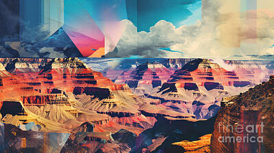 Surrealism Painting Rights Managed Images - Grand Canyon American National Park Digital Cos by Asar Studios Royalty-Free Image by Celestial Images