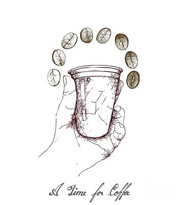 Soap Suds - Hand Drawn of Hand Holding Disposable Coffee Cup by Iam Nee