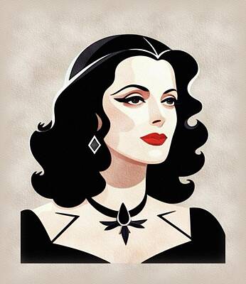 Vintage Uk Posters - Hedy Lamarr, Movie Legend by Esoterica Art Agency