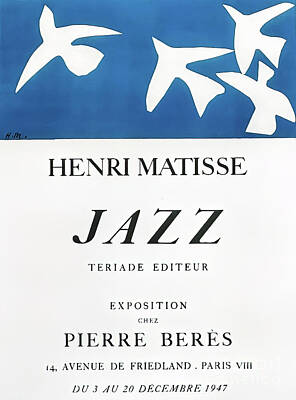 Jazz Drawings - Henri Matisse Jazz Exposition Poster Paris 1947 by M G Whittingham