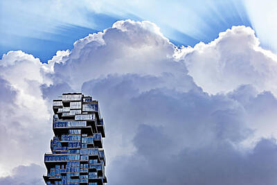 Modern Sophistication Minimalist Abstract - High Rise Apartment Building and Dramatic Sky by Robert Ullmann