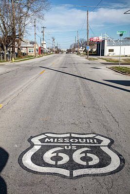 Terry Oneill - Historic Route 66 sign on road in Springfield Missouri by Eldon McGraw