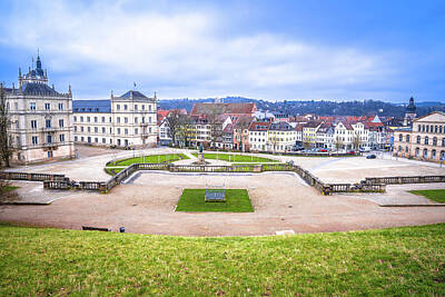 City Scenes Photos - Historic Schlossplatz sqaure in Coburg architecture view by Brch Photography