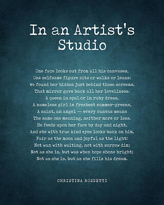 Digital Art - In an Artists Studio - Christina Rossetti Poem - Literature - Typewriter Print 1 by Studio Grafiikka