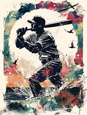 Baseball Royalty Free Images - Joe DiMaggio baseball player Royalty-Free Image by Tommy Mcdaniel
