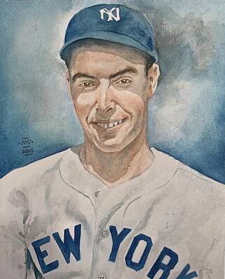 Baseball Paintings - Joe DiMaggio by Nigel Wynter